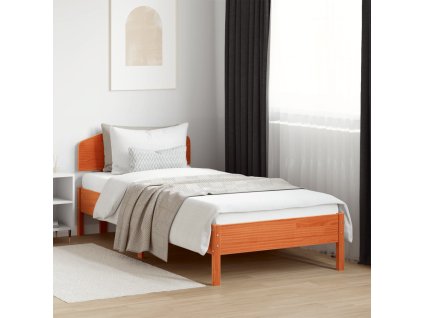 Postel bez matrace voskově hnědá 100 x 200 cm masivní borovice 3207220