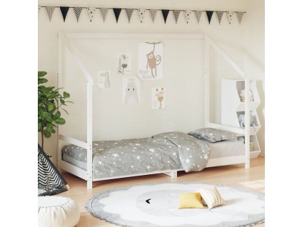 Dětská postel bílá 80 x 200 cm masivní borové dřevo 835701