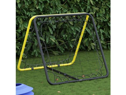 Fotbalový rebounder oboustranný nastavitelný žlutý a černý ocel 4007969