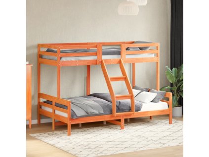 Patrová postel 80 x 200/120 x 200 cm voskově hnědá borové dřevo 3207164