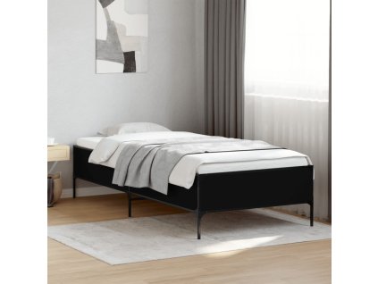 Rám postele černý 90 x 190 cm kompozitní dřevo a kov 844986
