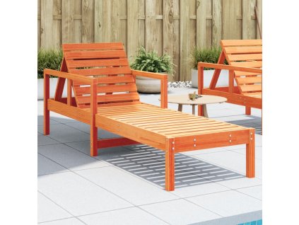 Zahradní lehátko voskově hnědé 199,5 x 62 x 55 cm borové dřevo 844642