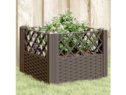 Zahradní truhlík s kolíky hnědý 43,5 x 43,5 x 43,5 cm PP 368006