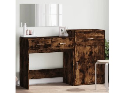 3dílná sada s kosmetickým stolkem kouřový dub kompozitní dřevo 3276522