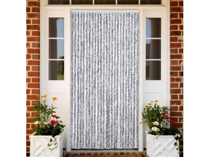 Závěs proti hmyzu bílý a šedý 100 x 230 cm žinylka 377376