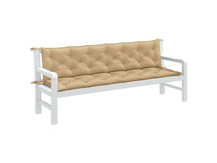 Podušky na zahradní lavici 2 ks béžová melanž 200x50x7cm textil 4002633