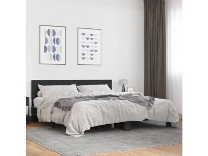 Rám postele černý 200 x 200 cm kompozitní dřevo a kov 3280172