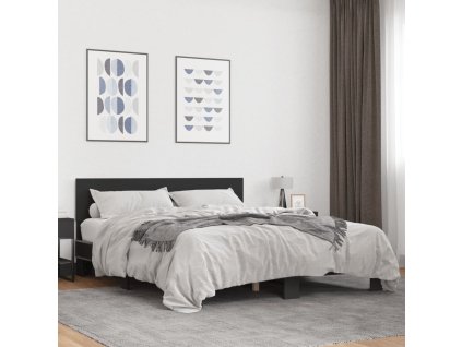 Rám postele černý 150 x 200 cm kompozitní dřevo a kov 3280187