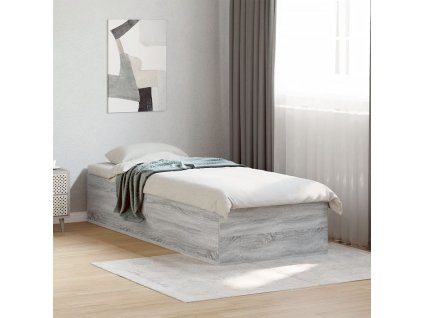 Rám postele šedý sonoma 75 x 190 cm kompozitní dřevo 841991