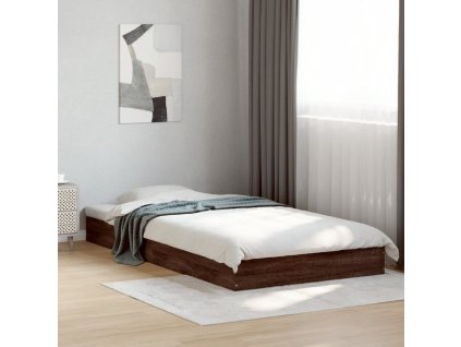 Rám postele bez matrace hnědý dub 100 x 200 cm kompozitní dřevo 842062