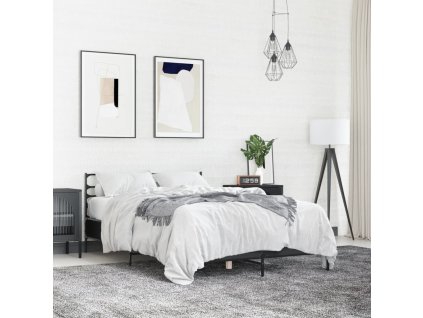 Rám postele černý 120 x 200 cm kompozitní dřevo a kov 3280037