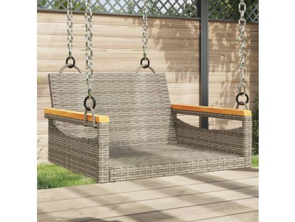 Houpací lavice šedá 63 x 62 x 40 cm polyratan 368162