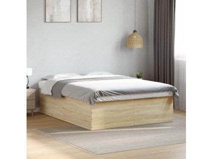 Rám postele dub sonoma 160 x 200 cm kompozitní dřevo 3280911