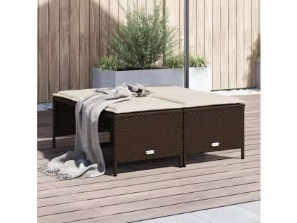 Zahradní stoličky s poduškami 4 ks hnědé polyratan 368363