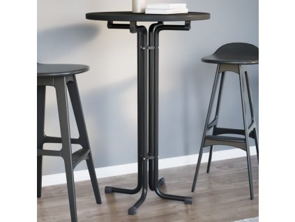 Jídelní stůl černý Ø 70 x 110 cm kompozitní dřevo a ocel 4008303