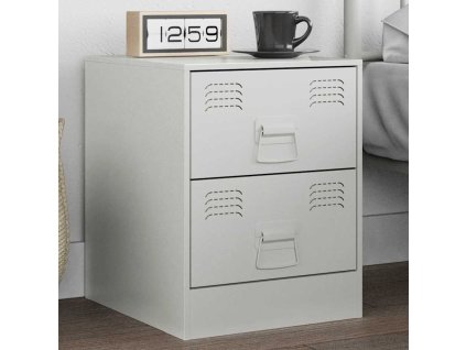 Noční stolek bílý 34,5 x 39 x 44 cm ocel 841629