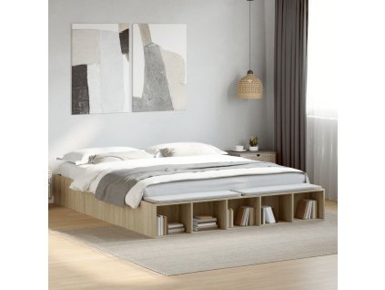 Rám postele dub sonoma 180 x 200 cm kompozitní dřevo 3280547