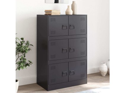 Příborník černý 67 x 39 x 107 cm ocel 841655