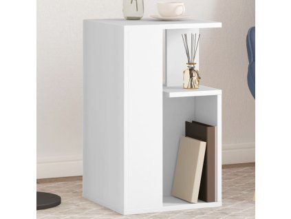Odkládací stolek bílý 35 x 35 x 60 cm kompozitní dřevo 840737