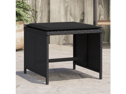 Zahradní stoličky s poduškami 4 ks černé 40x40x35 cm polyratan 4007484