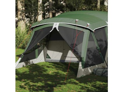 Kempingový stan s verandou pro 4 osoby zelený nepromokavý 94536