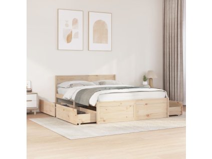 Postel bez matrace 140 x 200 cm masivní borovice 3282348