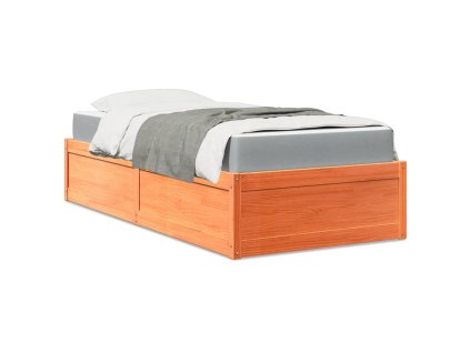 Postel s matrací voskově hnědá 90 x 190 cm masivní borovice 3281957