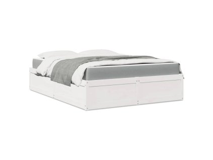 Postel s matrací bílá 160 x 200 cm masivní borovice 3281929