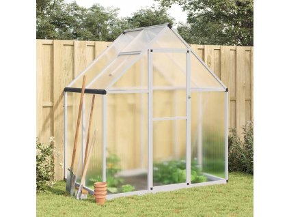 Skleník s podkladovým rámem stříbrný 169 x 114 x 195 cm hliník 4005822