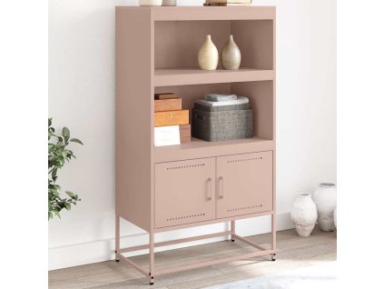 Skříň highboard růžová 68,5 x 38,5 x 123,5 cm ocel 846501