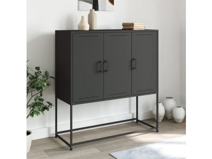 Skříň highboard černá 100,5 x 39 x 107 cm ocel 846536
