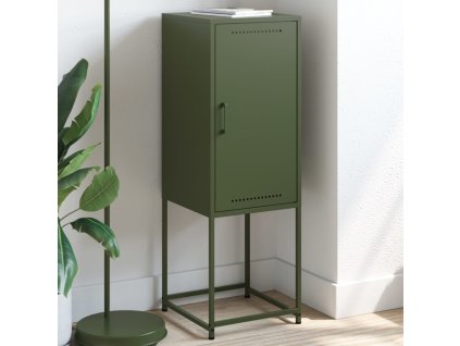 Skříň highboard olivově zelená 36 x 39 x 107 cm ocel 846534