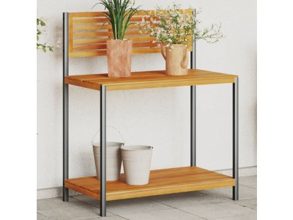 Zahradní pracovní stůl 90 x 50 x 110 cm masivní akácie a ocel 367619