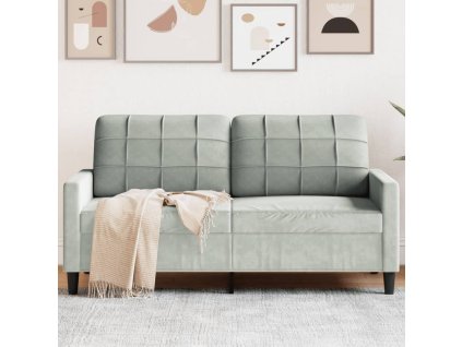 2místná pohovka světle šedá 140 cm samet 4007624