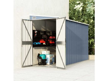 Zahradní kůlna šedá 118 x 288 x 178 cm pozinkovaná ocel 316226