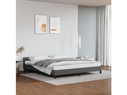 Rám postele s čelem bez matrace šedý 160x200 cm 347511