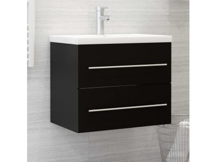 Skříňka pod umyvadlo černá 60x38,5x48 cm kompozitní dřevo 804693