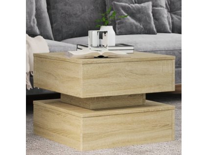 Konferenční stolek s LED osvětlením dub sonoma 50 x 50 x 40 cm 839856
