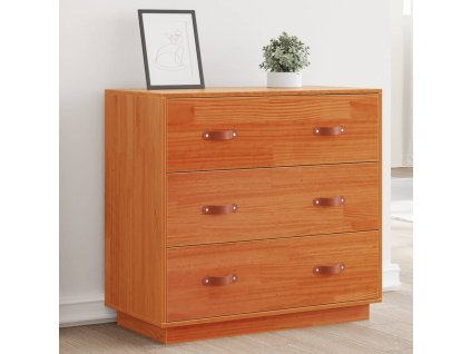 Příborník voskově hnědý 80 x 40 x 75 cm masivní borové dřevo 844471