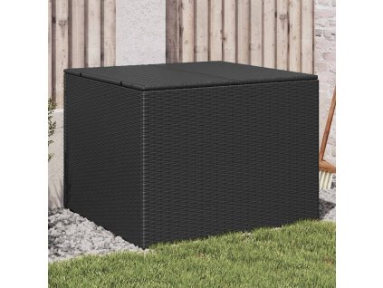 Zahradní úložný box černý 291 l polyratan 365336