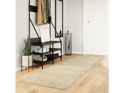 Koberec PAMPLONA s vysokým vlasem moderní zlatý 80 x 250 cm 375341