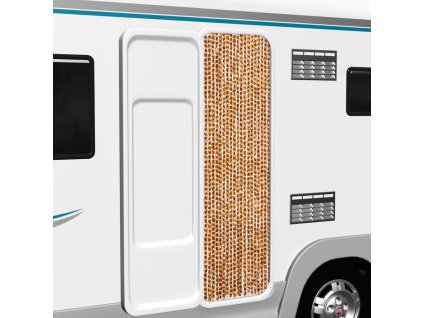 Závěs proti hmyzu okrový a bílý 56 x 200 cm žinylka 377399