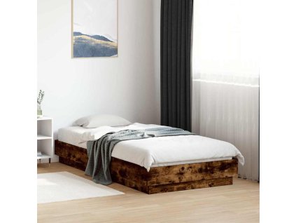 Rám postele bez matrace kouřový dub 90x190 cm kompozitní dřevo 839634