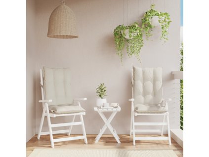 Podušky na židli s vysokým opěradlem 2 ks krémové látka oxford 377608