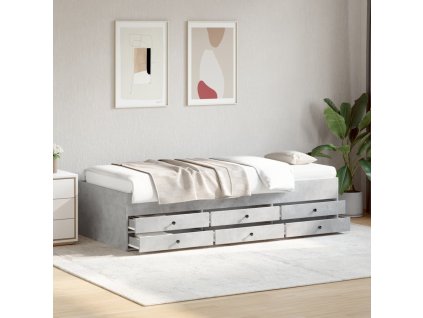 Válenda se zásuvkami bez matrace betonově šedá 75 x 190 cm 3280891