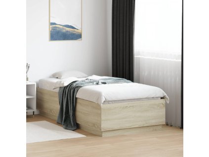 Rám postele s LED osvětlením dub sonoma 75 x 190 cm kompozit 3209669
