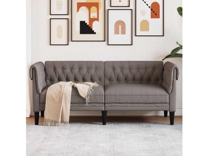 Chesterfield pohovka 2místná taupe textil 372552