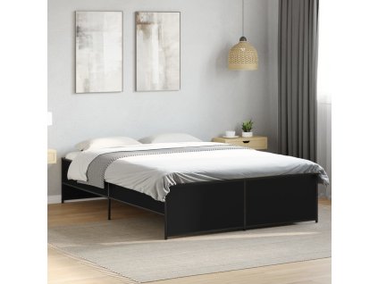 Rám postele černý 120 x 190 cm kompozitní dřevo a kov 3279907