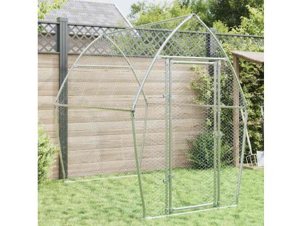 Klec pro kuřata stříbrná 200 x 105 x 182 cm pozinkovaná ocel 172555