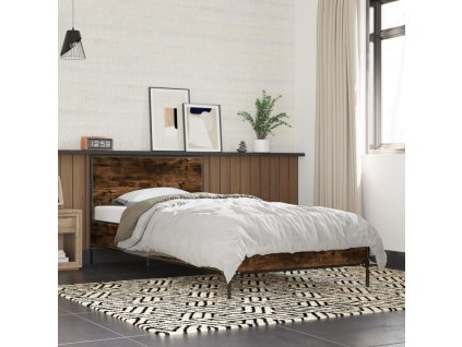 Rám postele kouřový dub 90 x 190 cm kompozitní dřevo a kov 845564